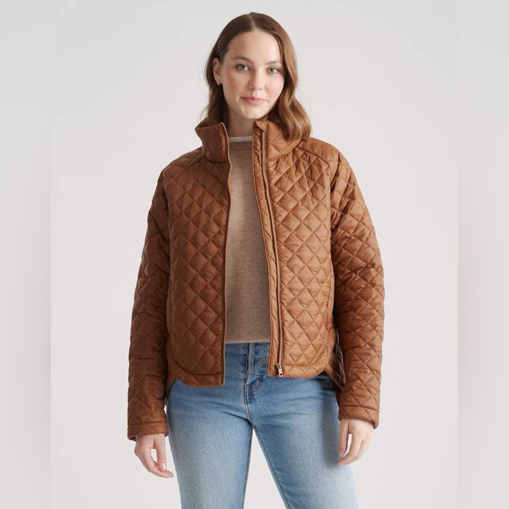 Quince Quilted Brown Puffer Jacket